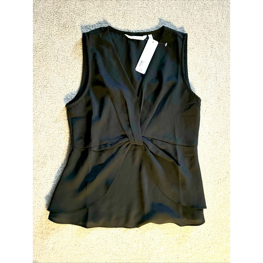 Soft Surroundings Enka Tank Blouse Missy Black Small New With Tags Knot